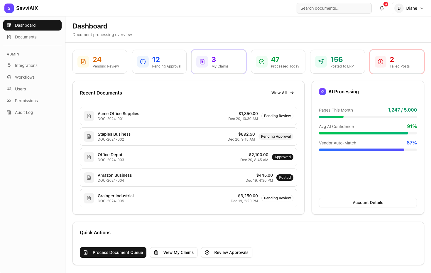 A preview of the Database web app